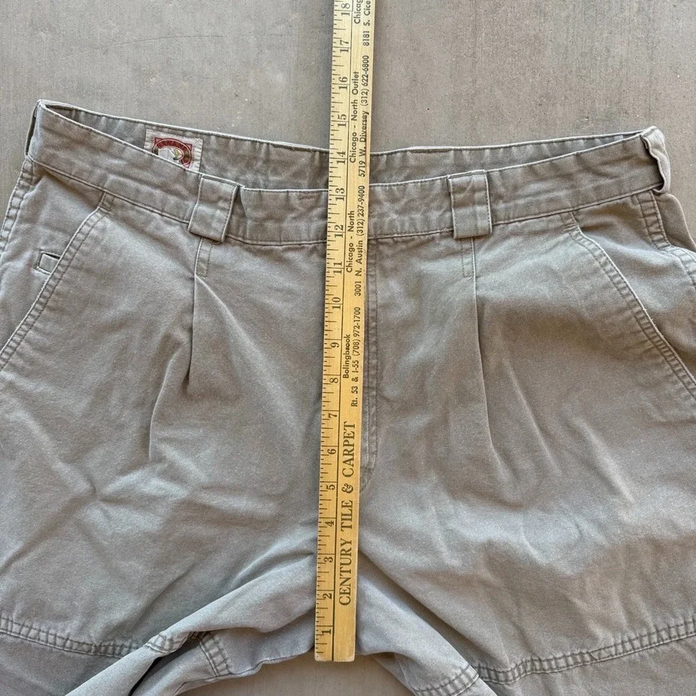 Vintage Banana Republic Khaki Utility Chino Pants Tan Pleated Straight Leg 38